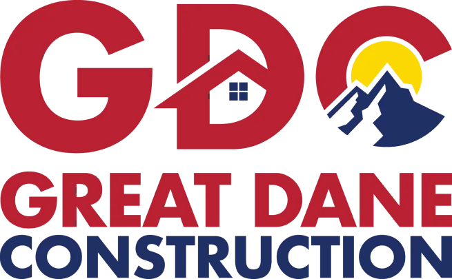 Logo of Great Dane Construction with mountain and sun design elements.